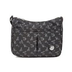 Borsa a tracolla da donna nera con stampa all-over Giulia Pieralli