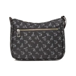 Borsa a tracolla da donna nera con stampa all-over Giulia Pieralli