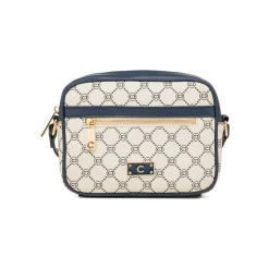 Borsa a tracolla da Donna bianco off-white e blu con logo Carrera Jeans