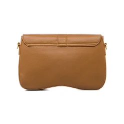 Borsa a Tracolla da Donna Marrone con Dettagli Dorati Lora Ferres