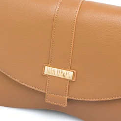 Borsa a Tracolla da Donna Marrone con Dettagli Dorati Lora Ferres