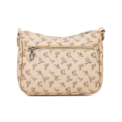 Borsa a tracolla Giulia Pieralli da donna taupe con stampa all-over