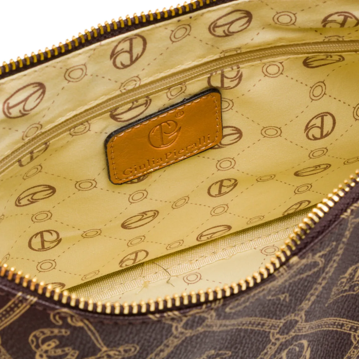 Borsa a tracolla marrone da Donna con stampa logo All Over Giulia Pieralli