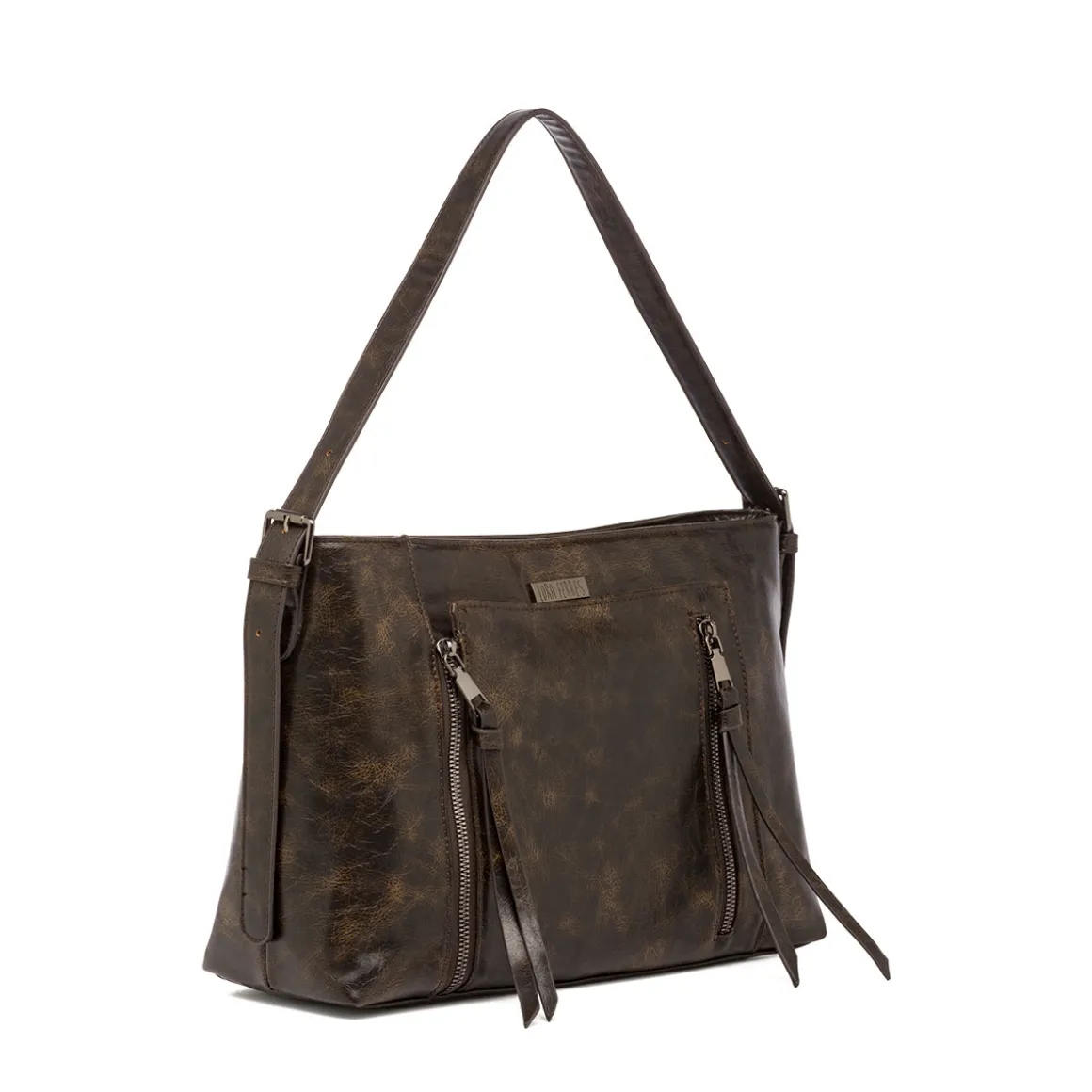 Borsa a tracolla marrone da Donna con dettagli zip Lora Ferres