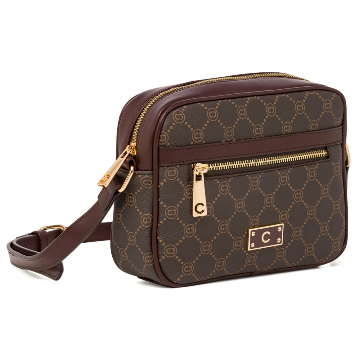 Borsa a tracolla marrone da Donna con logo Carrera