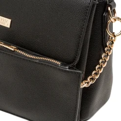 Borsa a tracolla nera da Donna con logo in metallo Lora Ferres