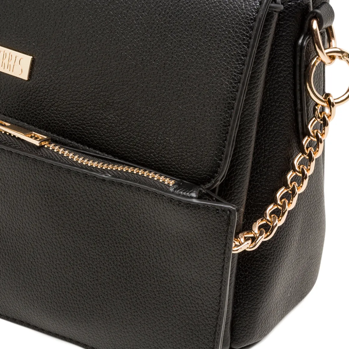 Borsa a tracolla nera da Donna con logo in metallo Lora Ferres