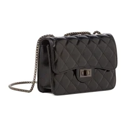 Borsa a tracolla nera da Donna effetto trapuntato vernice Lora Ferres