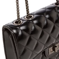 Borsa a tracolla nera da Donna effetto trapuntato vernice Lora Ferres