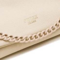 Borsa a Tracolla Nude da Donna con catena e logo Swish Jeans