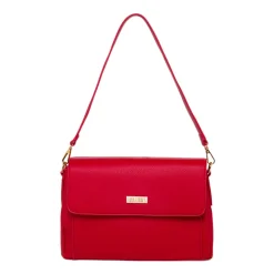 Borsa a tracolla rossa da Donna con logo in metallo Lora Ferres