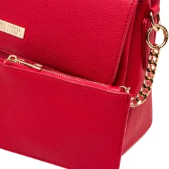 Borsa a tracolla rossa da Donna con logo in metallo Lora Ferres