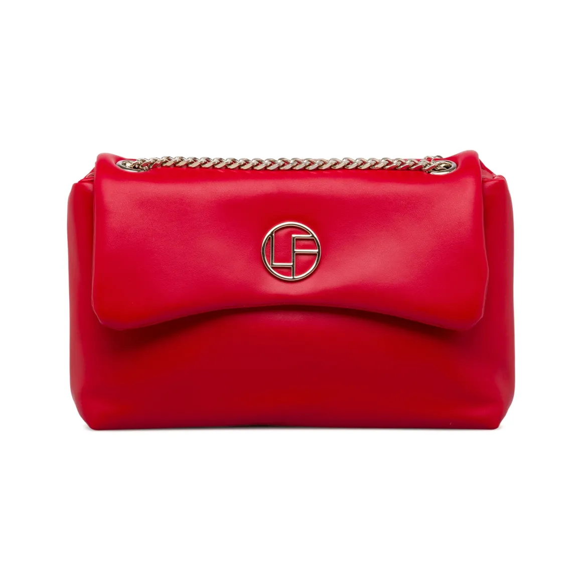 Borsa a tracolla rossa da Donna con catena e dettaglio logo Lora Ferres