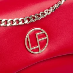 Borsa a tracolla rossa da Donna con catena e dettaglio logo Lora Ferres