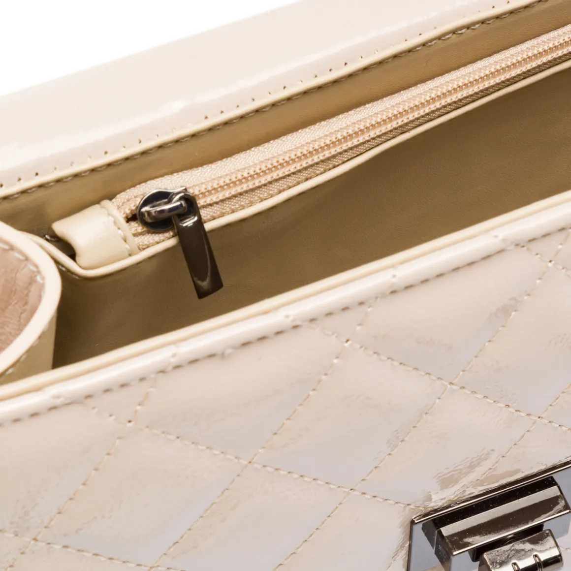 Borsa a tracolla taupe da Donna con trapuntatura a rombi Lora Ferres