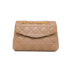 Borsa a tracolla taupe effetto trapuntato Lora Ferres