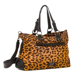 Borsa con Stampa Animalier Leopardata e Doppio Manico Swish Jeans