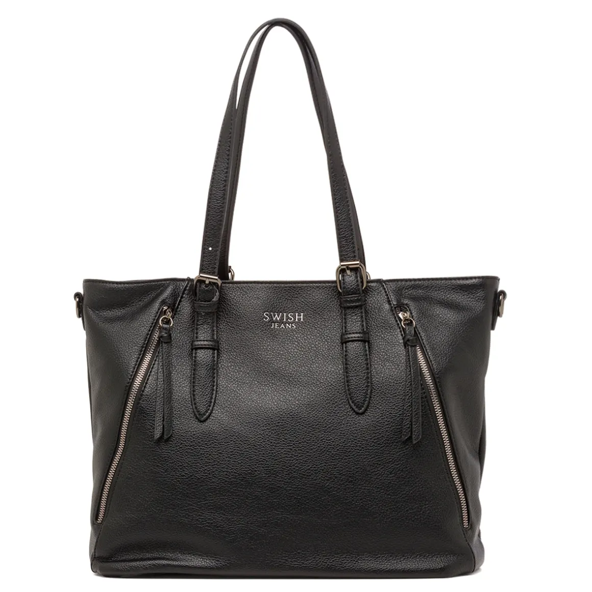 Borsa da Donna Nera con Doppio Manico Swish Jeans
