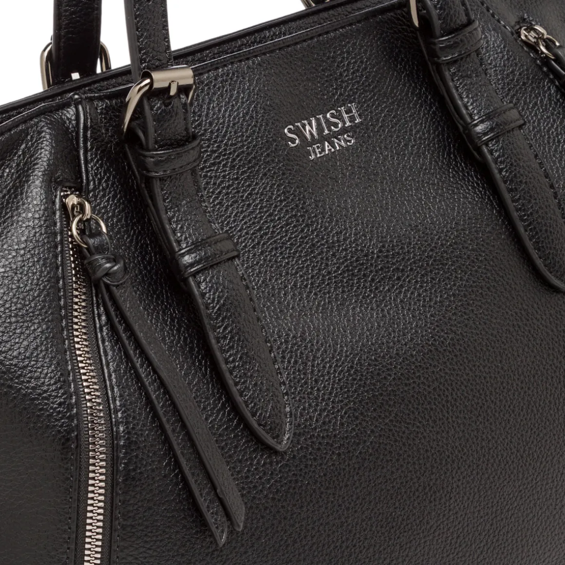 Borsa da Donna Nera con Doppio Manico Swish Jeans