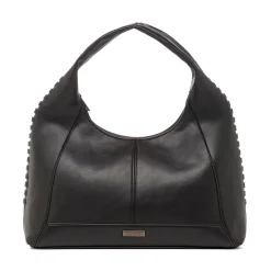 Borsa Hobo da Donna Nera con Dettaglio Intrecciato Lora Ferres