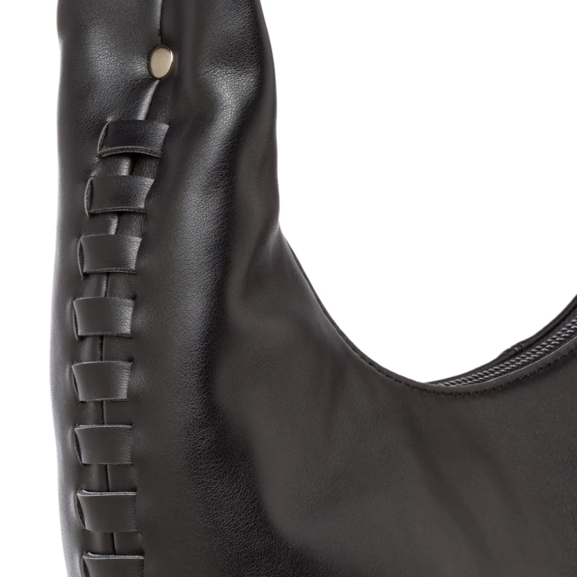 Borsa Hobo da Donna Nera con Dettaglio Intrecciato Lora Ferres
