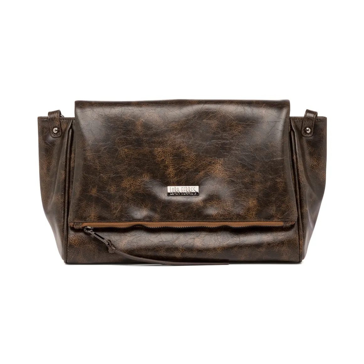 Borsa marrone effetto vintage da Donna Lora Ferres