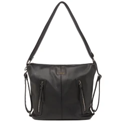 Borsa nera da Donna con tracolla e doppia zip Lora Ferres