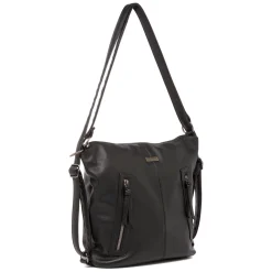 Borsa nera da Donna con tracolla e doppia zip Lora Ferres