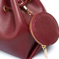 Borsa Secchiello da Donna Bordeaux con Tracolla Regolabile Lora Ferres