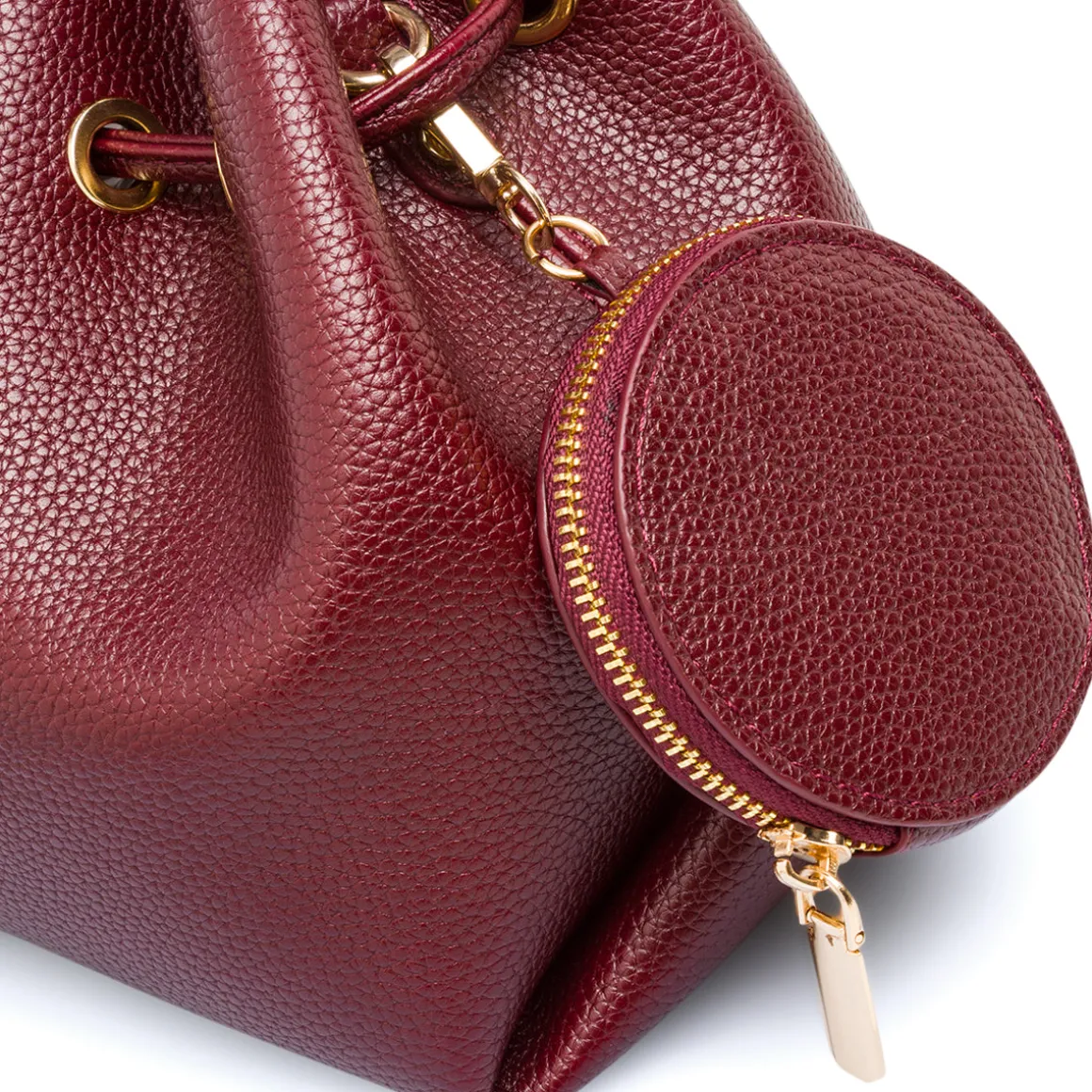 Borsa Secchiello da Donna Bordeaux con Tracolla Regolabile Lora Ferres