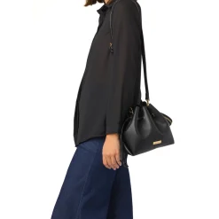 Borsa Secchiello da Donna Nera con Tracolla Regolabile Lora Ferres
