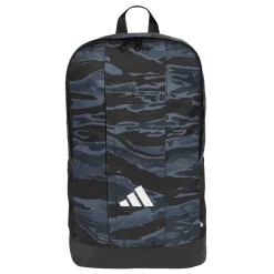 Borsa sport blu navy e nera con stampa mimetica e logo frontale adidas