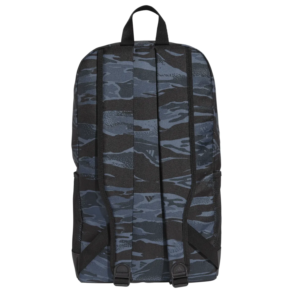 Borsa sport blu navy e nera con stampa mimetica e logo frontale adidas