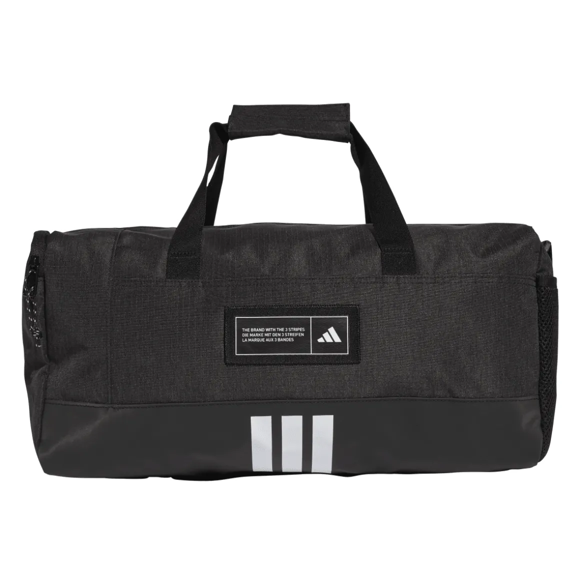 Borsa sportiva nera con etichetta logo frontale adidas