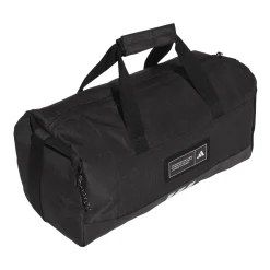 Borsa sportiva nera con etichetta logo frontale adidas