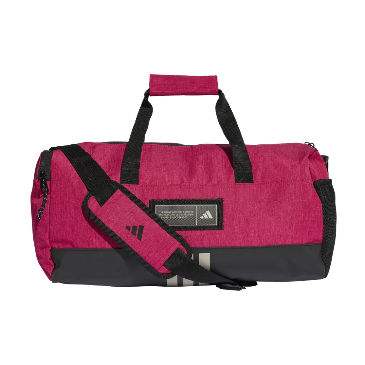 Borsa sportiva rosa con etichetta logo frontale adidas