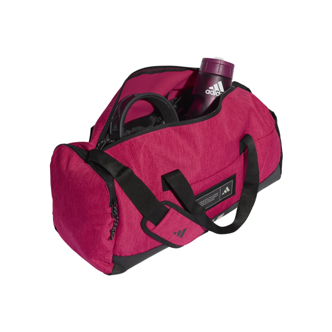 Borsa sportiva rosa con etichetta logo frontale adidas