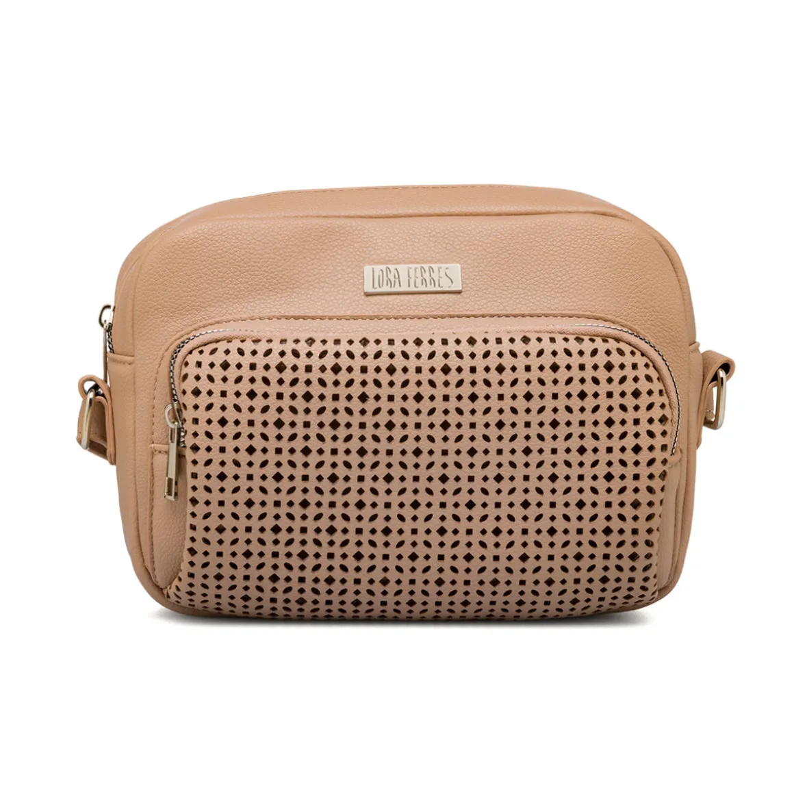 Borse a tracolla beige da Donna con dettagli traforati Lora Ferres