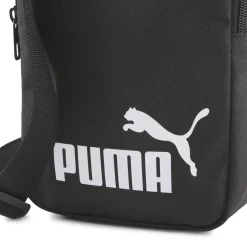 Borsello sportivo nero con tasche e tracolla con logo Puma Phase