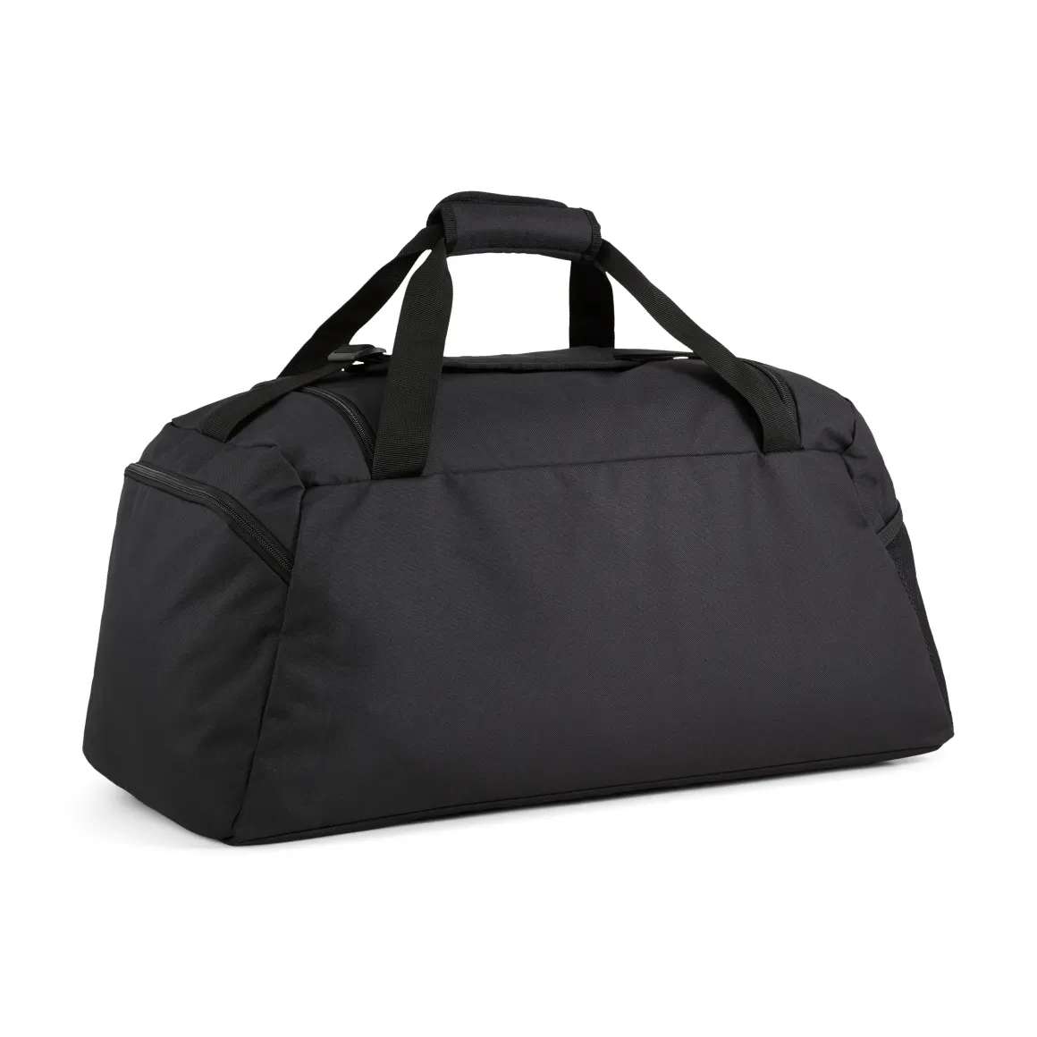Borsone sportivo nero con tasche e tracolla con logo Puma Phase