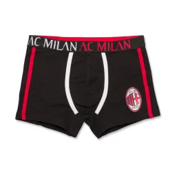 Boxer neri da bambino con logo Milan