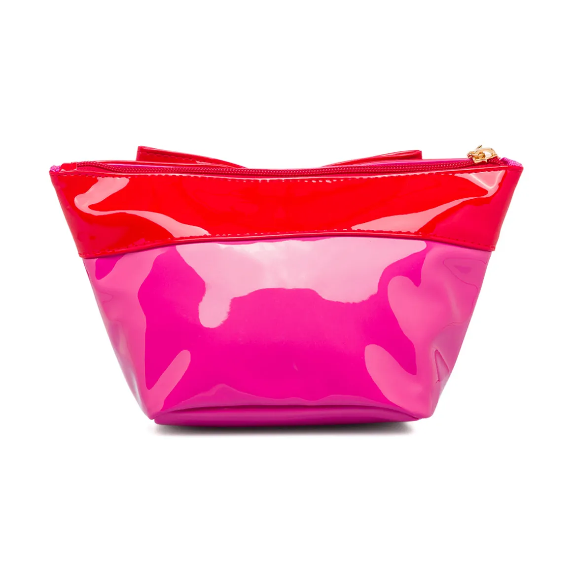 Busta beauty case fucsia e rossa con fiocco Camomilla Milano Sweet Stripes