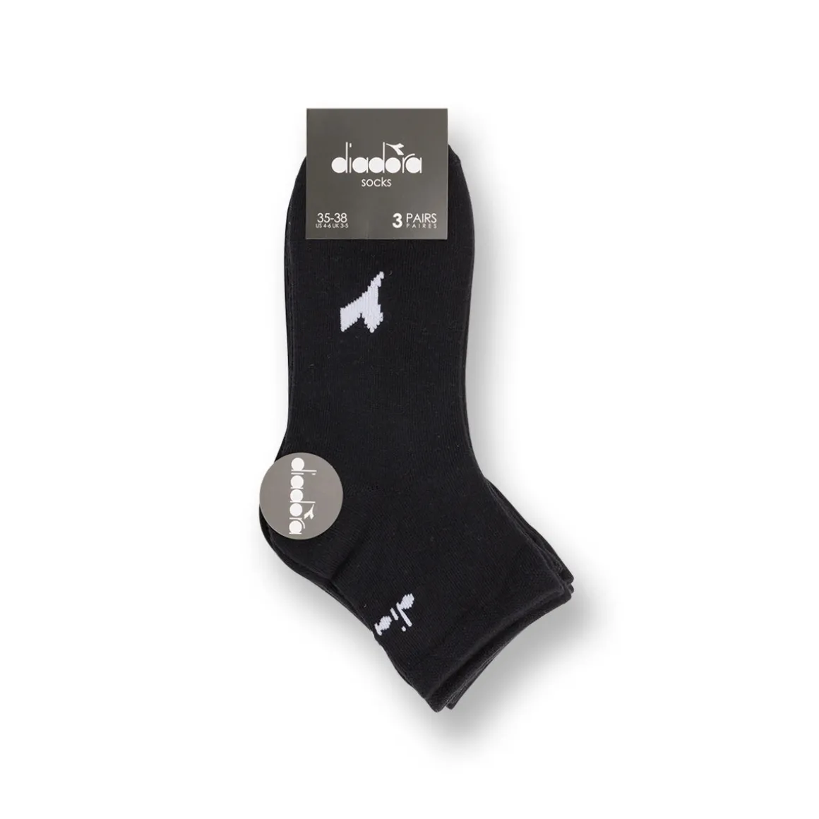 Calzini 3 paia neri in Cotone con logo Diadora