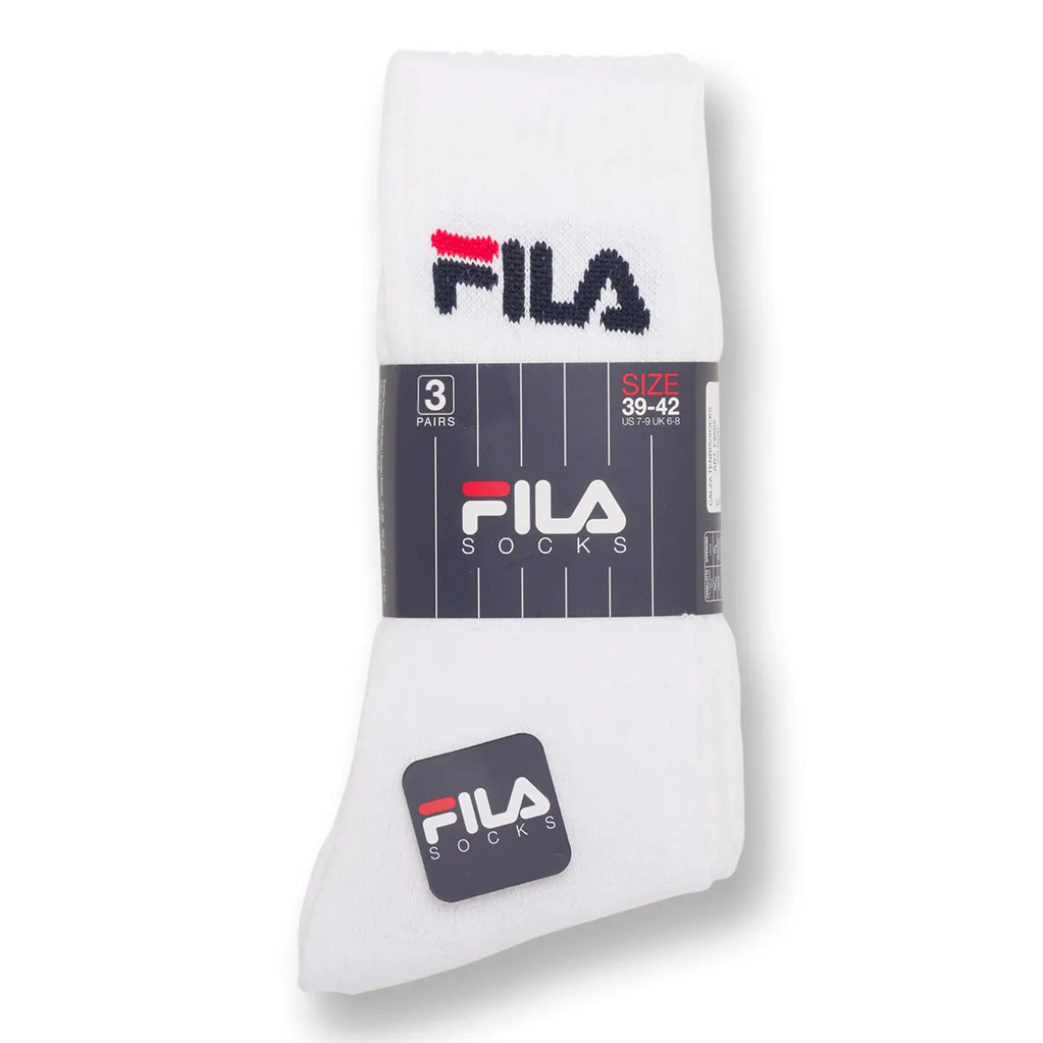 Calzini alti in Cotone bianchi 3 paia con logo Fila