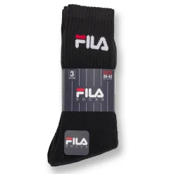 Calzini alti in Cotone neri 3 paia con logo Fila