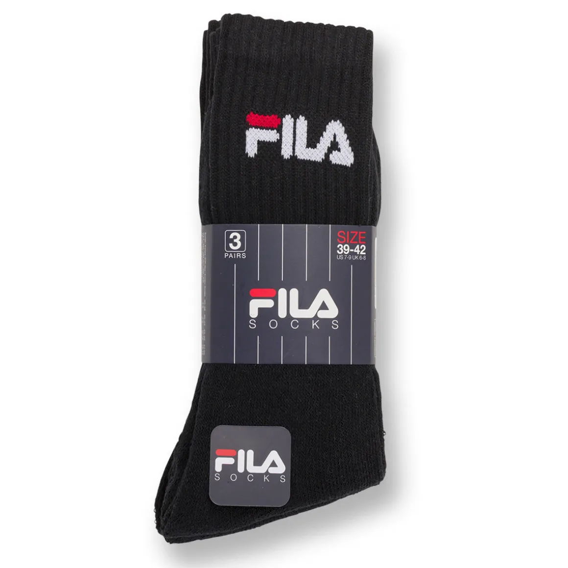 Calzini alti in Cotone neri 3 paia con logo Fila