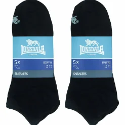 Calzini sportivi corti neri unisex in cotone Lonsdale