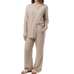 Camicia Beige da Donna in Misto Lino a Manica Lunga Swish Jeans