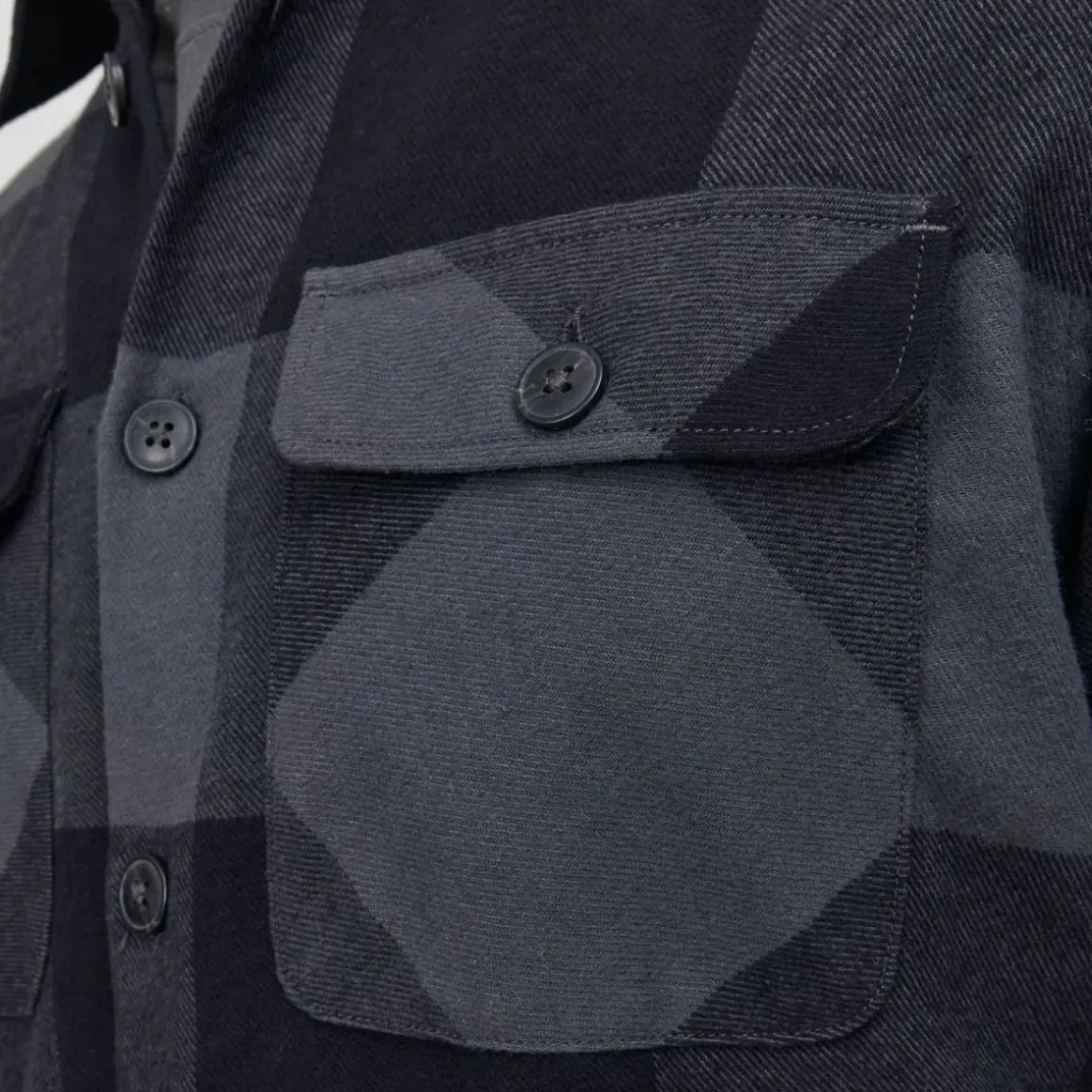 Camicia da uomo nera e grigia con bottoni Jack & Jones