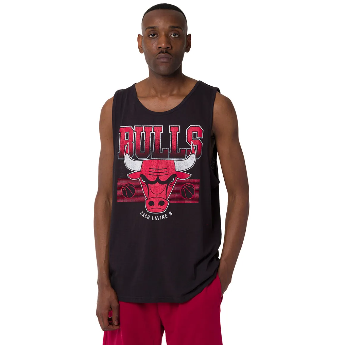 Canotta sportiva da Uomo in Cotone nera della squadra Chicago Bulls NBA